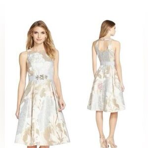Eliza J floral jacquard fit and flare‎ cocktail dressp